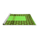 Sideview of Machine Washable Abstract Green Modern Area Rugs, wshabs161grn