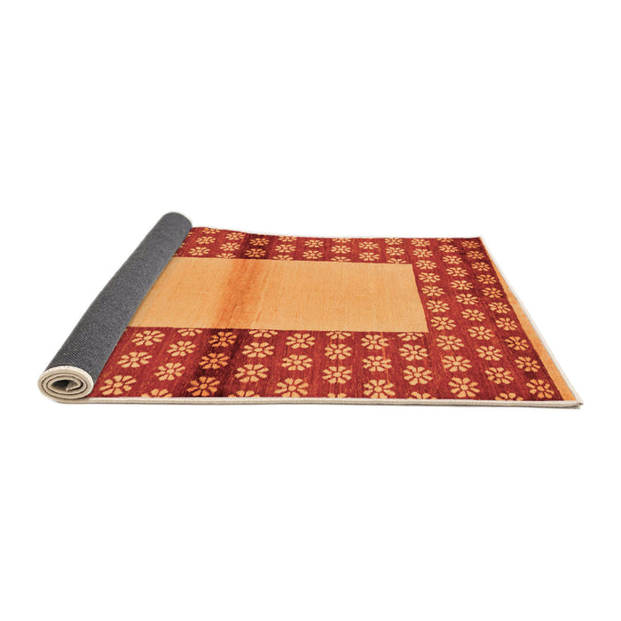 Sideview of Abstract Orange Modern Rug, abs161org