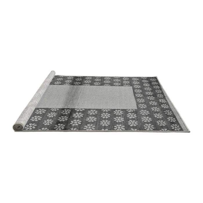 Sideview of Machine Washable Abstract Gray Modern Rug, wshabs161gry