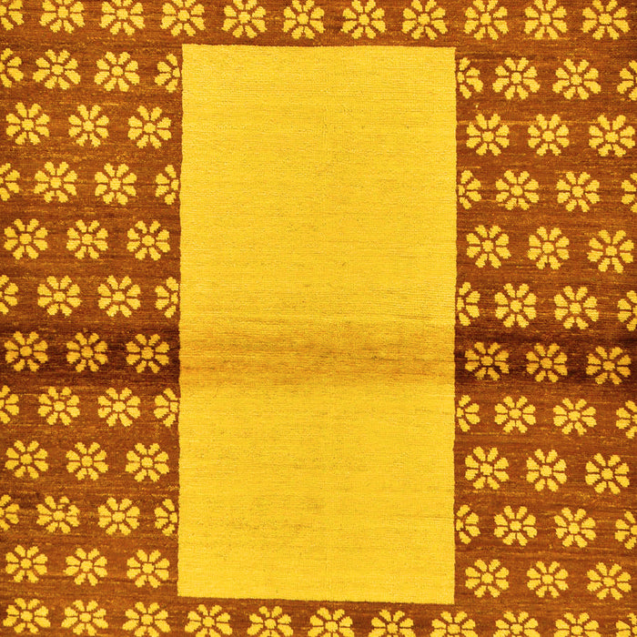 Machine Washable Abstract Yellow Modern Rug, wshabs161yw