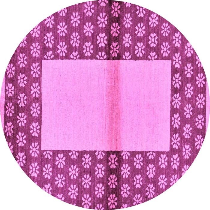 Round Abstract Purple Modern Rug, abs161pur