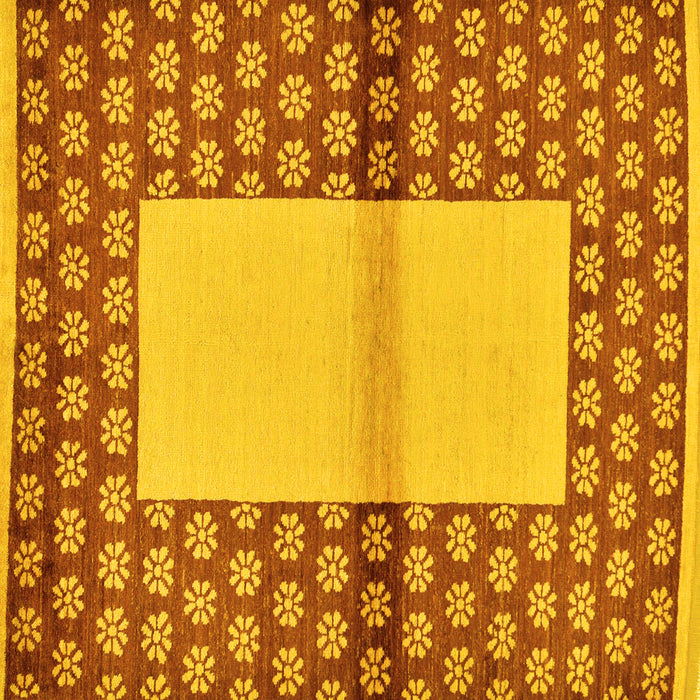 Square Abstract Yellow Modern Rug, abs161yw