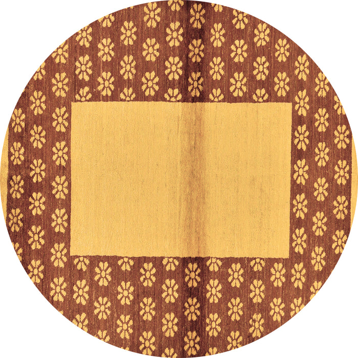 Round Abstract Brown Modern Rug, abs161brn