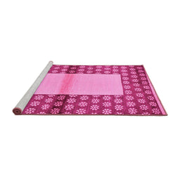Sideview of Machine Washable Abstract Pink Modern Rug, wshabs161pnk