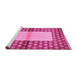 Sideview of Machine Washable Abstract Pink Modern Rug, wshabs161pnk