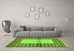 Machine Washable Abstract Green Modern Area Rugs in a Living Room,, wshabs161grn