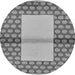 Round Abstract Gray Modern Rug, abs161gry