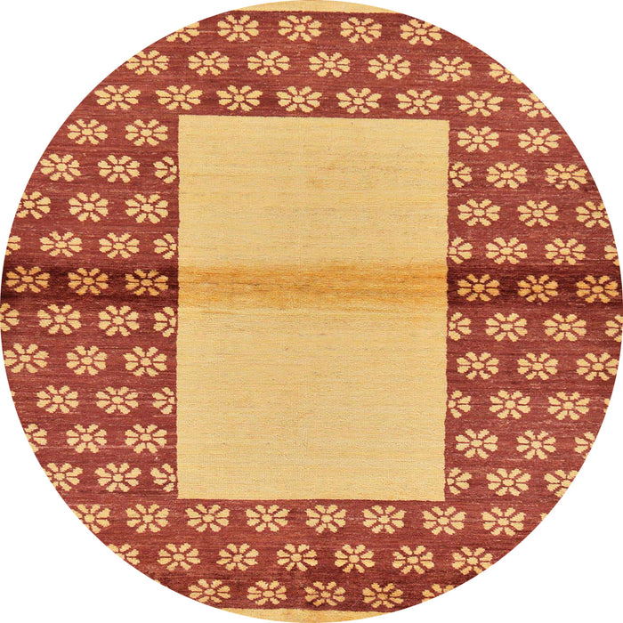 Round Abstract Orange Modern Rug, abs161