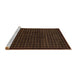 Sideview of Machine Washable Abstract Sepia Brown Rug, wshabs1620