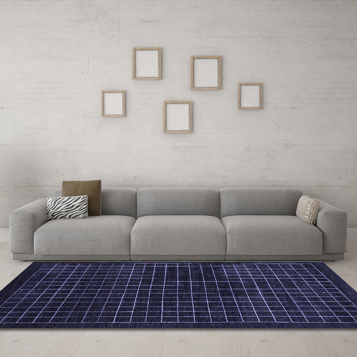 Machine Washable Abstract Blue Modern Rug in a Living Room, wshabs1620blu