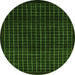 Round Machine Washable Abstract Green Modern Area Rugs, wshabs1620grn