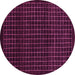 Round Abstract Pink Modern Rug, abs1620pnk