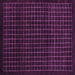 Square Machine Washable Abstract Purple Modern Area Rugs, wshabs1620pur