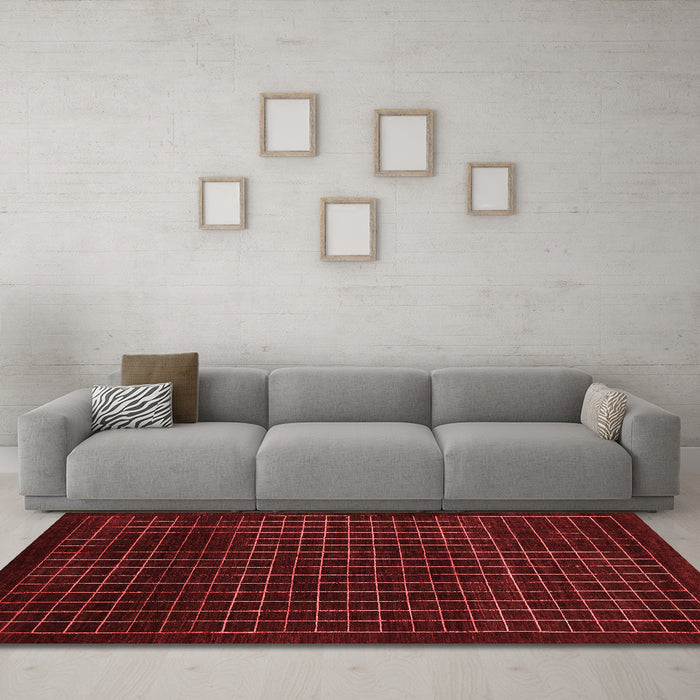 Modern Red Washable Rugs