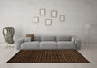 Machine Washable Abstract Brown Modern Rug in a Living Room,, wshabs1620brn