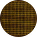 Round Abstract Yellow Modern Rug, abs1620yw