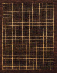 Machine Washable Abstract Sepia Brown Rug, wshabs1620