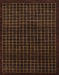 Machine Washable Abstract Sepia Brown Rug, wshabs1620