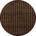 Round Abstract Reddish Brown Modern Rug, abs1620