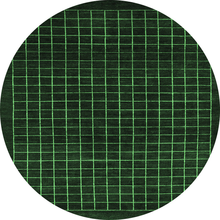 Round Abstract Emerald Green Modern Rug, abs1620emgrn