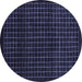 Round Abstract Blue Modern Rug, abs1620blu