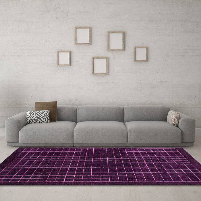 Machine Washable Abstract Purple Modern Area Rugs in a Living Room, wshabs1620pur