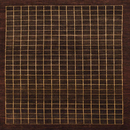 Square Abstract Reddish Brown Modern Rug, abs1620