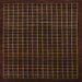 Square Abstract Reddish Brown Modern Rug, abs1620