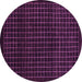 Round Machine Washable Abstract Purple Modern Area Rugs, wshabs1620pur