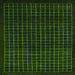 Square Machine Washable Abstract Green Modern Area Rugs, wshabs1620grn