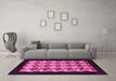 Machine Washable Abstract Pink Modern Rug in a Living Room, wshabs1621pnk