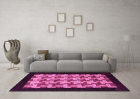 Machine Washable Abstract Pink Modern Rug, wshabs1621pnk