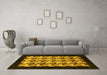 Machine Washable Abstract Yellow Modern Rug in a Living Room, wshabs1621yw