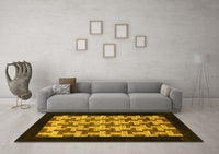 Machine Washable Abstract Yellow Modern Rug, wshabs1621yw