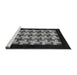 Sideview of Machine Washable Abstract Gray Modern Rug, wshabs1621gry