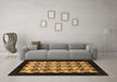 Machine Washable Abstract Brown Modern Rug in a Living Room,, wshabs1621brn