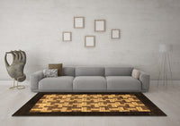 Machine Washable Abstract Brown Modern Rug, wshabs1621brn