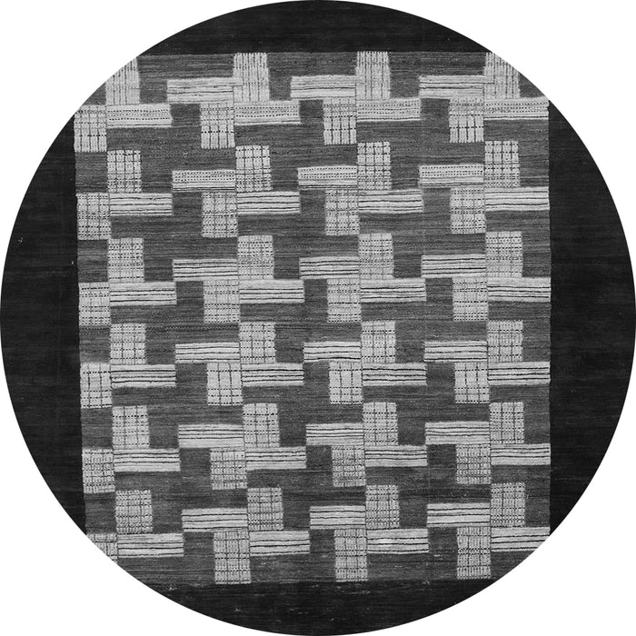 Round Machine Washable Abstract Gray Modern Rug, wshabs1621gry