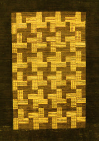 Abstract Yellow Modern Rug, abs1621yw