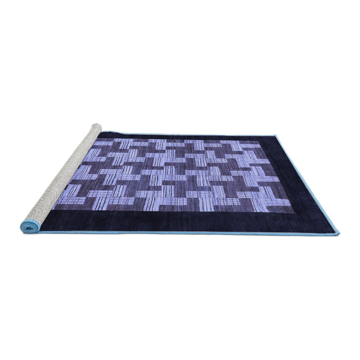Sideview of Machine Washable Abstract Blue Modern Rug, wshabs1621blu