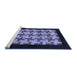 Sideview of Machine Washable Abstract Blue Modern Rug, wshabs1621blu