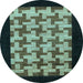 Round Abstract Light Blue Modern Rug, abs1621lblu