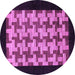 Round Abstract Purple Modern Rug, abs1621pur