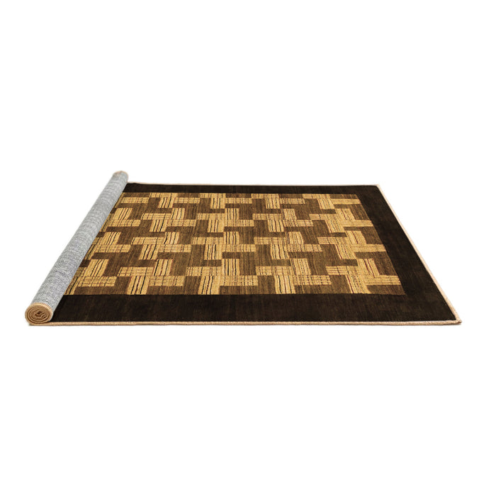 Sideview of Machine Washable Abstract Brown Modern Rug, wshabs1621brn