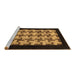 Sideview of Machine Washable Abstract Brown Modern Rug, wshabs1621brn