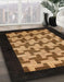 Abstract Cinnamon Brown Modern Rug in Family Room, abs1621