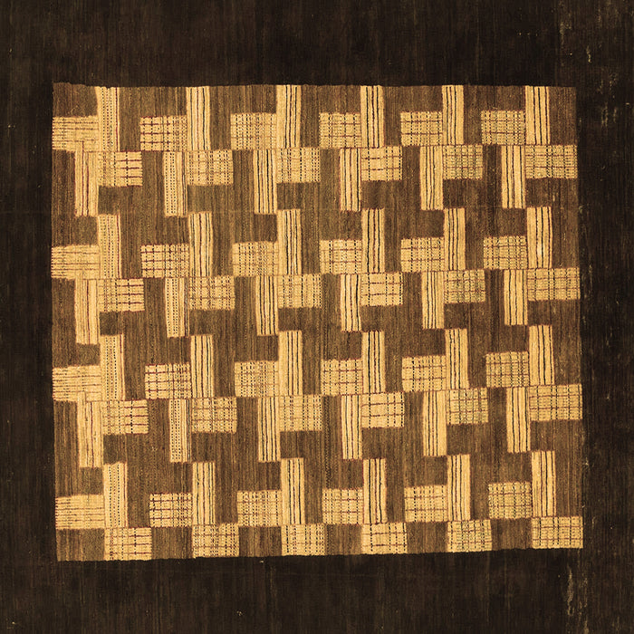 Square Machine Washable Abstract Brown Modern Rug, wshabs1621brn