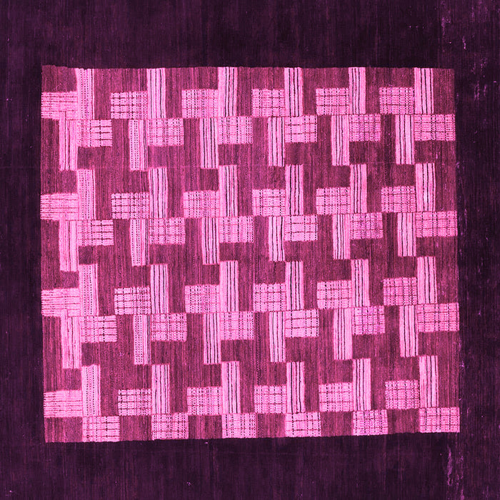 Square Abstract Pink Modern Rug, abs1621pnk