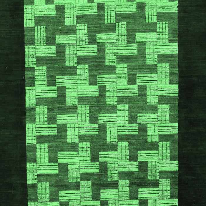 Machine Washable Abstract Emerald Green Modern Area Rugs, wshabs1621emgrn
