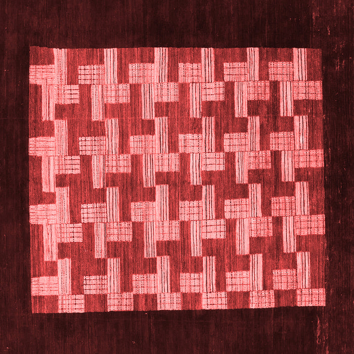 Machine Washable Abstract Red Modern Rug, wshabs1621red